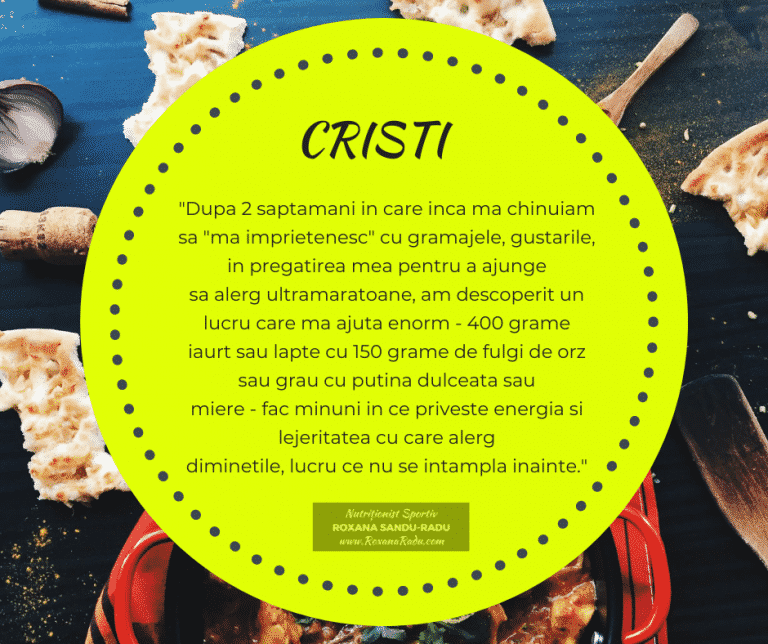 Testimonial nutritie sportiva: Cristi