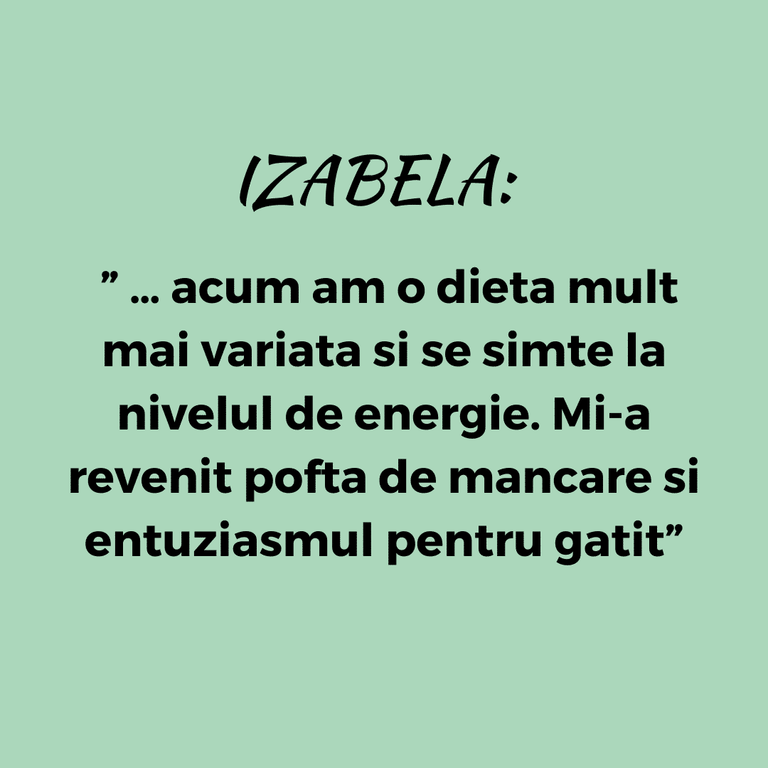 Testimonial Nutritie, Izabela