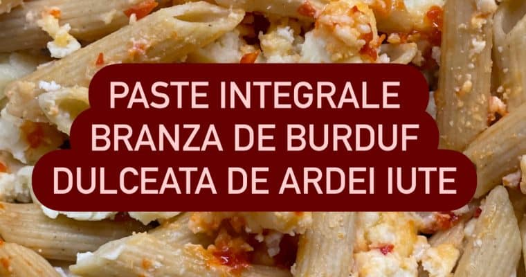 PASTE INTEGRALE, BRANZA DE BURDUF, DULCEATA DE ARDEI IUTE